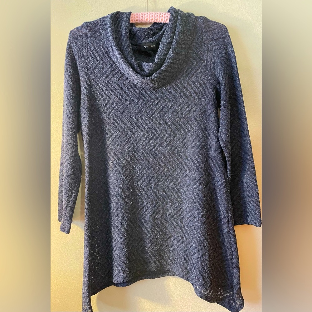 Women's Cowl Neck Sweater - Navy